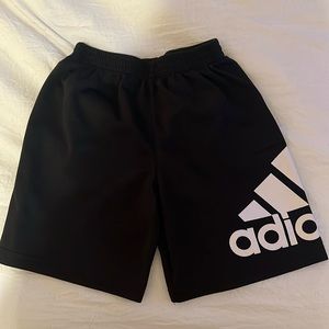 Two pairs Adidas boys soccer shorts, size 6